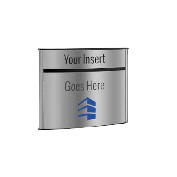 6 in. x 4 in. OFFICE DOOR / WALL NAMEPLATE SIGN FRAME / H-CURVE+HEADER