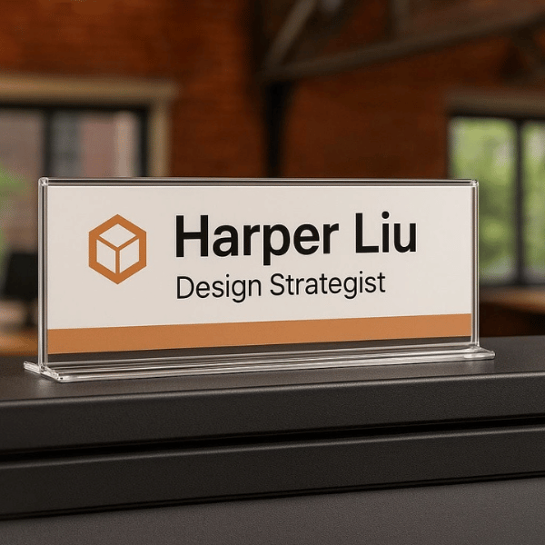 Double-Sided Office Cubicle Signs Nameplate Frame